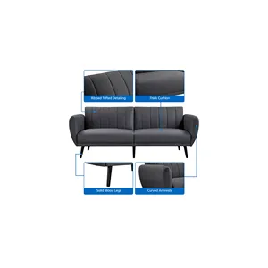 Hiện Đại Cao Cấp Màu Đen Gấp <span class=keywords><strong>Sofa</strong></span> Giường Mới Đồ Nội Thất Phòng Khách Đơn Giản Ngả Mở rộng Tính Năng Kim Loại Khung Cho Trung Tâm Sử Dụng - Product Image 4
