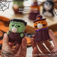 Lanterne Citrouille Miniature d'Halloween en Plastique Style Dessin Animé Doux Jack O'Lantern Jouet Cadeau pour Enfants Décoration Maternelle Vente en Gros