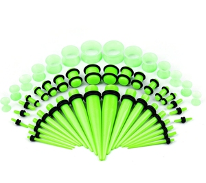 50 Pieces Ear Stretching Kit 14G-<strong>00G</strong> Acrylic Tapers <strong>Plugs</strong> + Silicone Tunnels Ear Gauges Expander Set Body Piercing Jewelry - Product Image 6