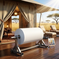 Tissu PVC enduit au couteau, anti-décoloration et haute résistance à la lumière, pour tentes de safari de luxe et structures membranaires de glamping