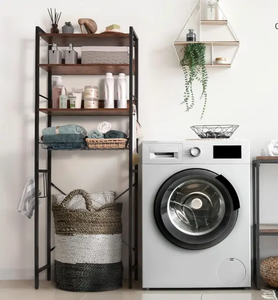 Étagères d'organisation <span class=keywords><strong>de</strong></span> salle <span class=keywords><strong>de</strong></span> bain en bois au-<span class=keywords><strong>dessus</strong></span> des toilettes personnalisées en gros Étagère d'échelle <span class=keywords><strong>de</strong></span> rangement au-<span class=keywords><strong>dessus</strong></span> des toilettes - Product Image 5