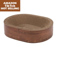 Haute Qualité Grand Ovale En Forme De Chat Scratcher Conseil De Luxe En Carton Ondulé Écologique Durable Canapé Protecteur