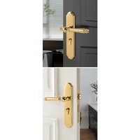 Poignée de porte minimaliste de luxe de haute qualité en laiton massif, levier intérieur pour villa, décoration de chambre, quincaillerie de porte en bois, ensemble de serrures