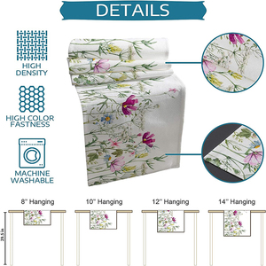 Runner da Tavola Personalizzato 2023 con <span class=keywords><strong>Stampa</strong></span> <span class=keywords><strong>Digitale</strong></span> a Sublimazione, Motivo Lino e Bordo in Pizzo per Decorazione Casa - Product Image 3