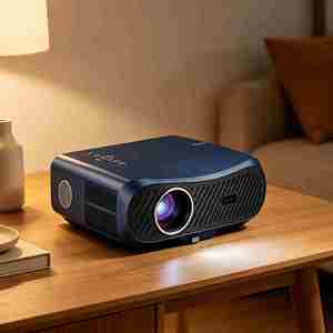 โปรเจคเตอร์พกพา 4K 1750 ANSI, โปรเจคเตอร์โฮมเธียเตอร์ WiFi 6, โปรเจคเตอร์ขนาดเล็กความสว่างสูง 1080P สำหรับดูหนังกลางแจ้ง - Product Image 1