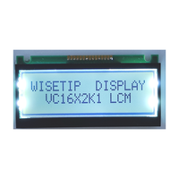 Módulo LCM COB Monocromático de Caracteres VC16X2K1 de Wisetip, Controlador ST7066 +5V, Fuente de Alimentación Única, Ciclo de Trabajo 1/16