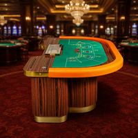 Table de jeu de Baccarat ovale de luxe moderne BBY-01, de qualité casino professionnelle, avec pieds en bois massif, bureau de jeu personnalisé avec tapis de jeu