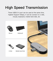 Adaptateur multifonctionnel 7 en 1 UHD 4K30Hz Extension USB C Hub avec 5Gbps USB3.0 Transfert de données PD100W Charge rapide Emplacement SD/TF