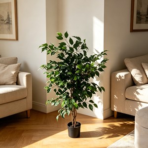 Plantas Artificiales de Ficus Pandurata de Plástico Verde, Alta Simulación, Ecológicas. Directo de Fábrica. para decoración navideña de Año Nuevo - Product Image 5