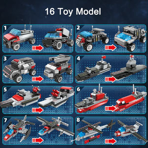 WOMA – porte-avion <span class=keywords><strong>jouet</strong></span> modèle 8 en 1, cuirassé de guerre, bateau de combat, transformer voiture, hélicoptère, blocs de construction, ensemble de briques - Product Image 3