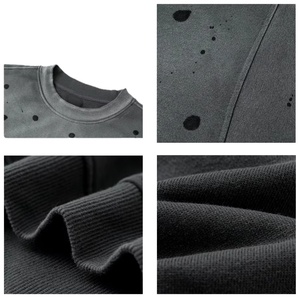 เสื้อผ้าผู้ชาย TKAN408D สำหรับฤดูหนาว ทรงโอเวอร์ไซส์ สไตล์ลำลองแนวสตรีทแวร์ วินเทจ ลุคซักฟอก ผ้าเฟรนช์เทอร์รี่เนื้อหนา 100% ผ้าฝ้าย อุ่นสบาย ปักลาย - Product Image 3