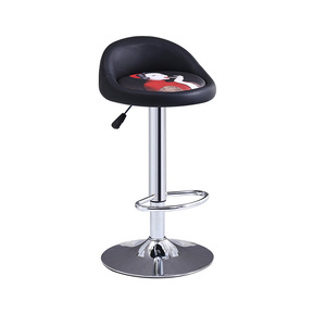 <b>Adjustable</b> Swivel Bar <b>Stool</b> Chrome Frame Pink Seat Modern Design For Commercial Venues - Product Image 3