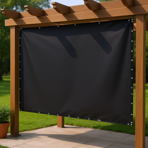 Bâche d'ombrage pour pergola 10 x 10 pieds, toile pare-soleil 90% en HDPE 140 GSM, noire, pour terrasse extérieure, jardin, cour, écran d'intimité - Product Image 2