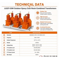 Transformateur combiné d'instrumentation de comptage pour sous-station 35kV JLSZY-35W 200/5A 35/sqrt3/0.1/sqrt3/0.1/3kV Classe 0.2S