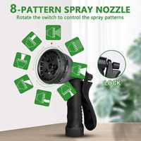 Tuyau d'arrosage rétractable magique haute pression 3X extensible pour lavage de voiture et jardin, avec pistolet à eau multifonctionnel et raccords en laiton – Vente en gros