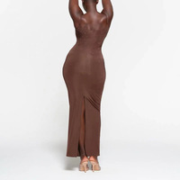 Robe longue moulante élégante et chic de style américain pour l'automne, ornée de strass, avec jupe longue moulante sexy pour les occasions mondaines