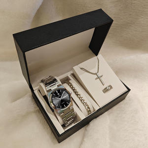 Reloj de Pulsera Gohuos 8807 para Hombre, de Acero Inoxidable, Luminoso e Impermeable, con Collar, Anillo, Pulsera y Caja de Cuero - Product Image 2