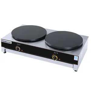 Foodsense Guangzhou Double Gas Crepe Maker Commercial Use Non-stick Coating Single Plate