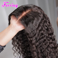 Wig Rambut Asli Manusia 250 Density 13x4 Lace Front, Raw Virgin Brazilian 30 Inch Curly Deep Wave Glueless Wig 13x6 HD Lace Frontal Wigs