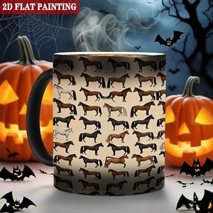 Custom Print Blank Mug Frosted Black 11oz <b>Ceramic</b> Heat Activated Color Changing Coffee <b>Cup</b> - Product Image 6