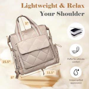 Borsa per pannolini <span class=keywords><strong>zaino</strong></span> trapuntato borsa per pannolini per bambini <span class=keywords><strong>zaino</strong></span> per mamme da lavoro con 11 sacchetti ampio scomparto termico isolato - Product Image 2