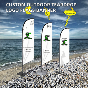 Banderas Publicitarias Grandes para Exteriores en Forma de Lágrima, Pancarta Promocional de Playa Impresa Personalizada con Poste de Aluminio - Product Image 2
