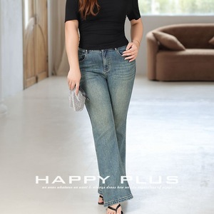 Pantalones Vaqueros Runqi de Corte Acampanado, Talle Medio, Talla Grande, Estilo Retro, Color Azul Lavado, de Algodón para Mujer, Modelo N8989 - Product Image 3