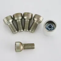 Jeu de douilles de démontage d'écrous de roue à tête ronde à filetage métrique fin, classe 4 antivol, 20 pièces, en acier chromé, ajustement universel