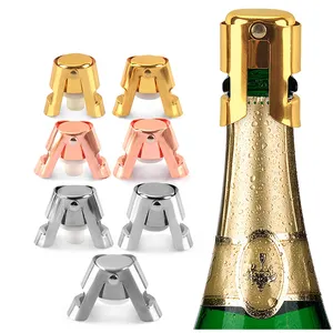 Tapón de champán con sellador de botellas profesional de acero inoxidable para champán, cava, vino espumoso Prosecco