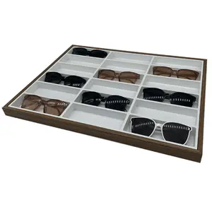 עכשיו מעמד תצוגת עין גרגר אגוז סיטונאי משקפיים 18 ביט מגש תצוגה למכירה מגש משקפי שמש מגש משקפי שמש