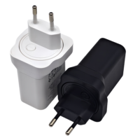 Adaptateur d'alimentation USB Type-C à 3 ports 65W Prise UE Charge rapide pour téléphones portables et ordinateurs portables Adaptateur de voyage PD 3.0