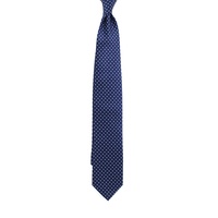 Cravates personnalisées en microfibre de polyester jacquard tissé bleu marine et turquoise de haute qualité pour hommes, motif à pois, vente en gros Chine