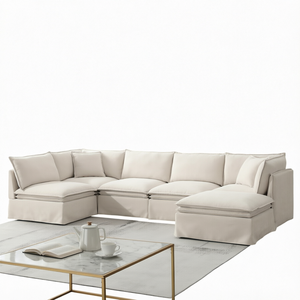 Sofá Modular Moderno de Tela, Conjunto de Salón Tapizado, Sofá Esquinero Relleno de Esponja para Sala de Estar, Apartamento, Villa - Product Image 1
