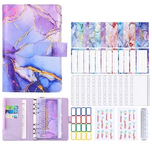 Quaderno ad Anelli A6 con Motivo Marmorizzato in PU, Set di Quaderni per Risparmio e Gestione del Budget - Product Image 1