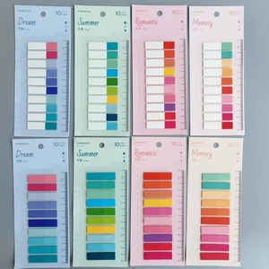 8 Packs Self-Adhesive PET Waterproof Sticky Notes Colorful Brightly Colored Loose Leaf Index <b>Memo</b> <b>Pad</b> for Student Office - Product Image 5