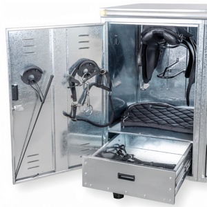 Coffre de <span class=keywords><strong>Selle</strong></span> Galvanisé avec Serrure, Armoire de Rangement Professionnelle pour Équipement Équestre, Organisateur d'Équipement d'Équitation - Product Image 6