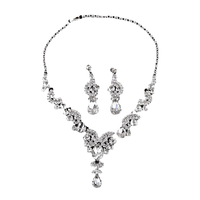 Conjunto de Collar y Pendientes de Cristal para Novia, Joyería a Juego con Vestido de Novia, Accesorios para Vestidos de Gala