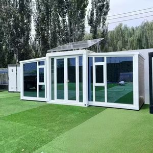 Maisons préfabriquées modernes 100 % personnalisées à énergie solaire, serres hydroponiques fonctionnelles en conteneurs, systèmes de culture vertes avec structure métallique - Product Image 1