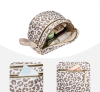 Nouveau sac bandoulière imprimé léopard avec large sangle, sac à bandoulière, sac banane grande capacité, sac banane élégant avec chaîne en acrylique