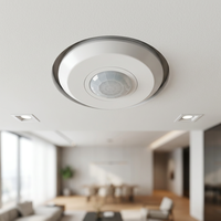 Détecteur de mouvement PIR de plafond à 360 degrés, capteur infrarouge corporel réglable de 800 W pour éclairage de couloir
