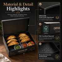 Boîte à empanadas personnalisée pour plats à emporter d'Amérique latine avec compartiment pour sauce, emballage en papier kraft, conteneur, cajas, empaques para empanada