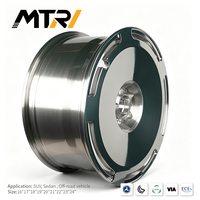 MTRI Silent Glide EV 20x8.5 Jante en alliage d'aluminium forgé, nouveau fini argent brossé, à disque aérodynamique rainuré, faible dragage