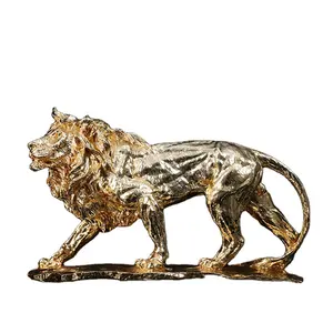 Professional Production Art Diy Animal Decorative Lion Resin Craft
