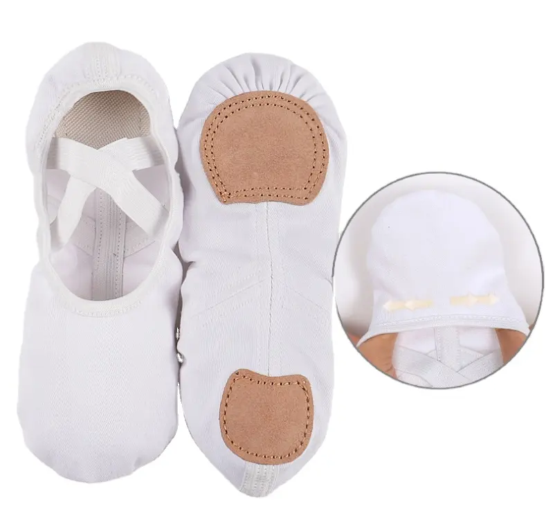 Factory sell Canvas Cotton Soft Bottom Ballet Shoes high waist Ballet Slippers