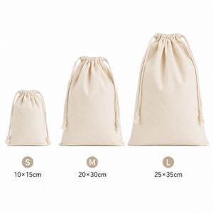Sac à cordon en coton biologique biodégradable, pochette à bijoux personnalisée, petit sac réutilisable en mousseline naturelle, emballages cadeaux en gros - Product Image 3