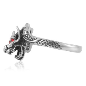 Anillo de dragón yunique para hombre, de acero inoxidable, con ojos rojos, forma de animal, joyería punk, regalo - Product Image 4