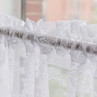 Innermor Personnalisable Blanc Dentelle Tulle Demi-Transparent Court Porte Rideau Décor À La Maison Fenêtre Rideaux