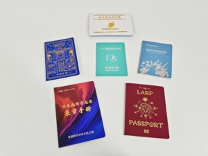 Carnet de passeport vierge personnalisé bleu, carnet de voyage, livre de collection d'autocollants pour enfants - Product Image 6