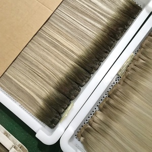 Usine génie Double dessiné Remy Extensions <span class=keywords><strong>de</strong></span> cheveux blond faits saillants cuticule aligné cheveux humains génie trame - Product Image 3