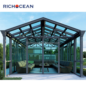Diseño Moderno de Invernadero con Estructura de Aluminio y Vidrio Templado, 5 Años de Garantía Impermeable, Casas de <span class=keywords><strong>Cristal</strong></span> Móviles Plegables Francesas - Product Image 4